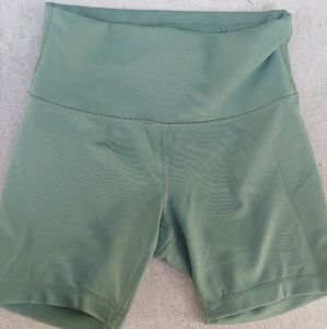 Green lululemon yoga shorts